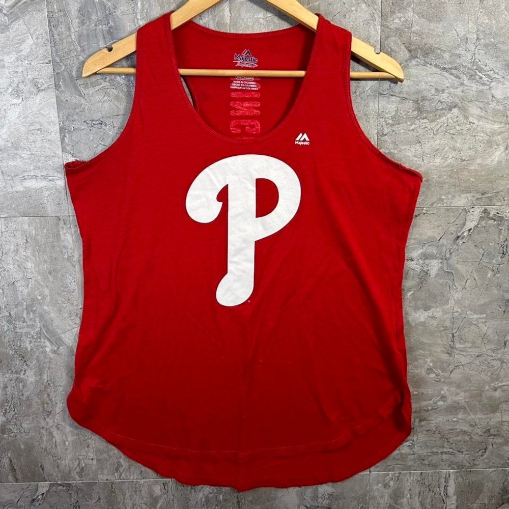 Red and white‎ MLB Philadelphia Phillies tank top Woman's 2XL  #baseball #sports